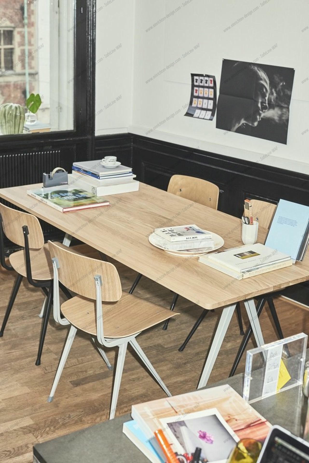 Pyramid Table 02 Dining table Hay Oak smoked black L 190 x D